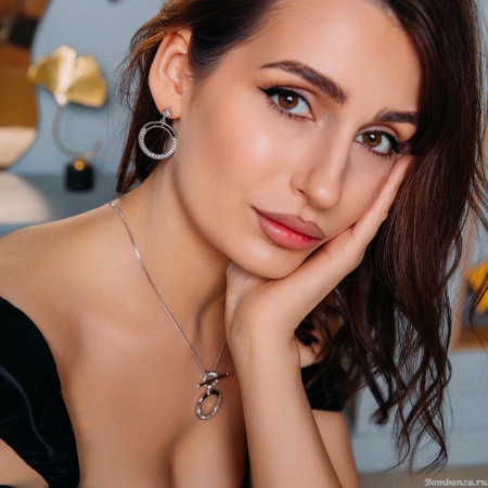 Серьги Fiore Luna, Jet Nut+CRY